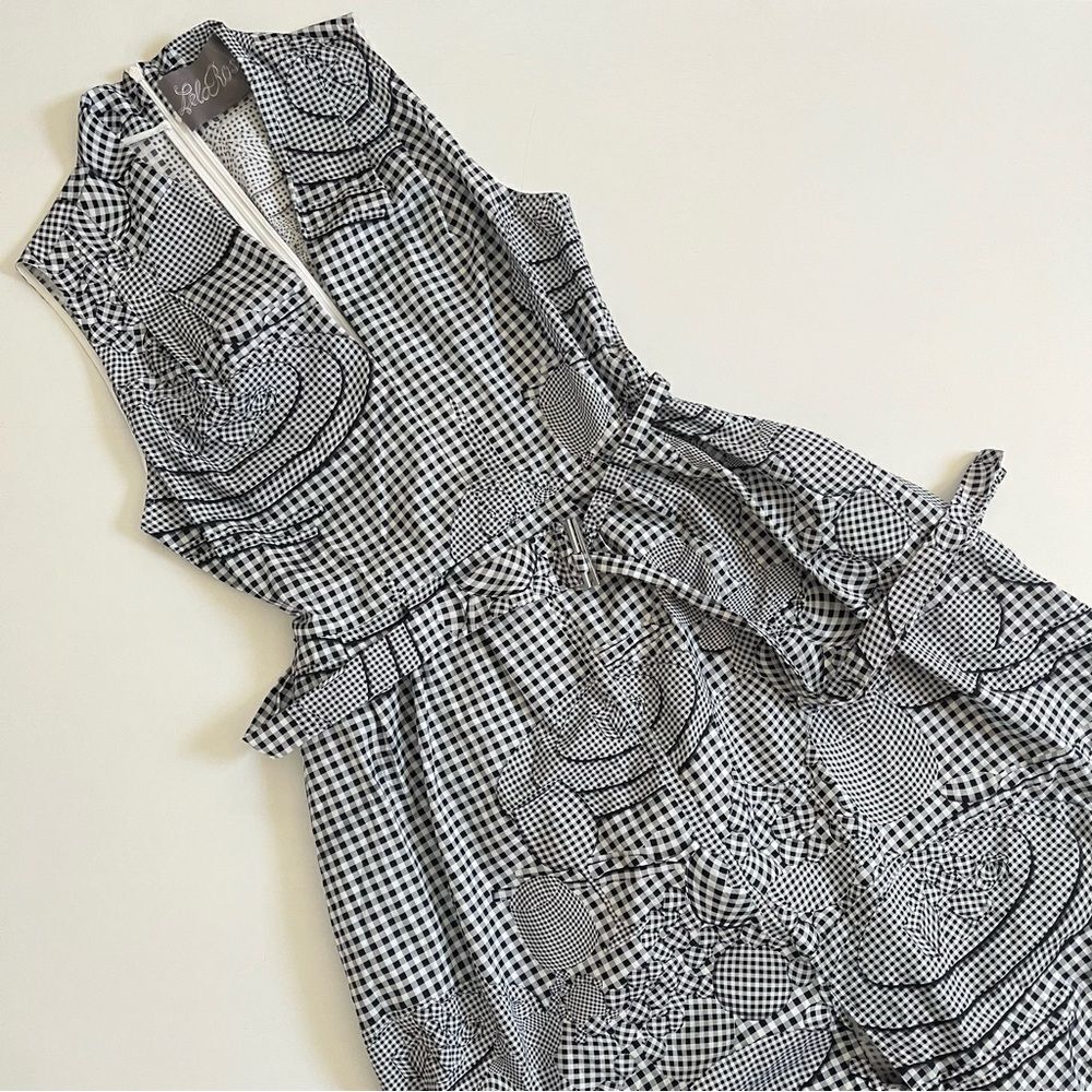 LELA ROSE
Abstract-Print V-Neck Belted Dress 12 - Picture 7 of 12